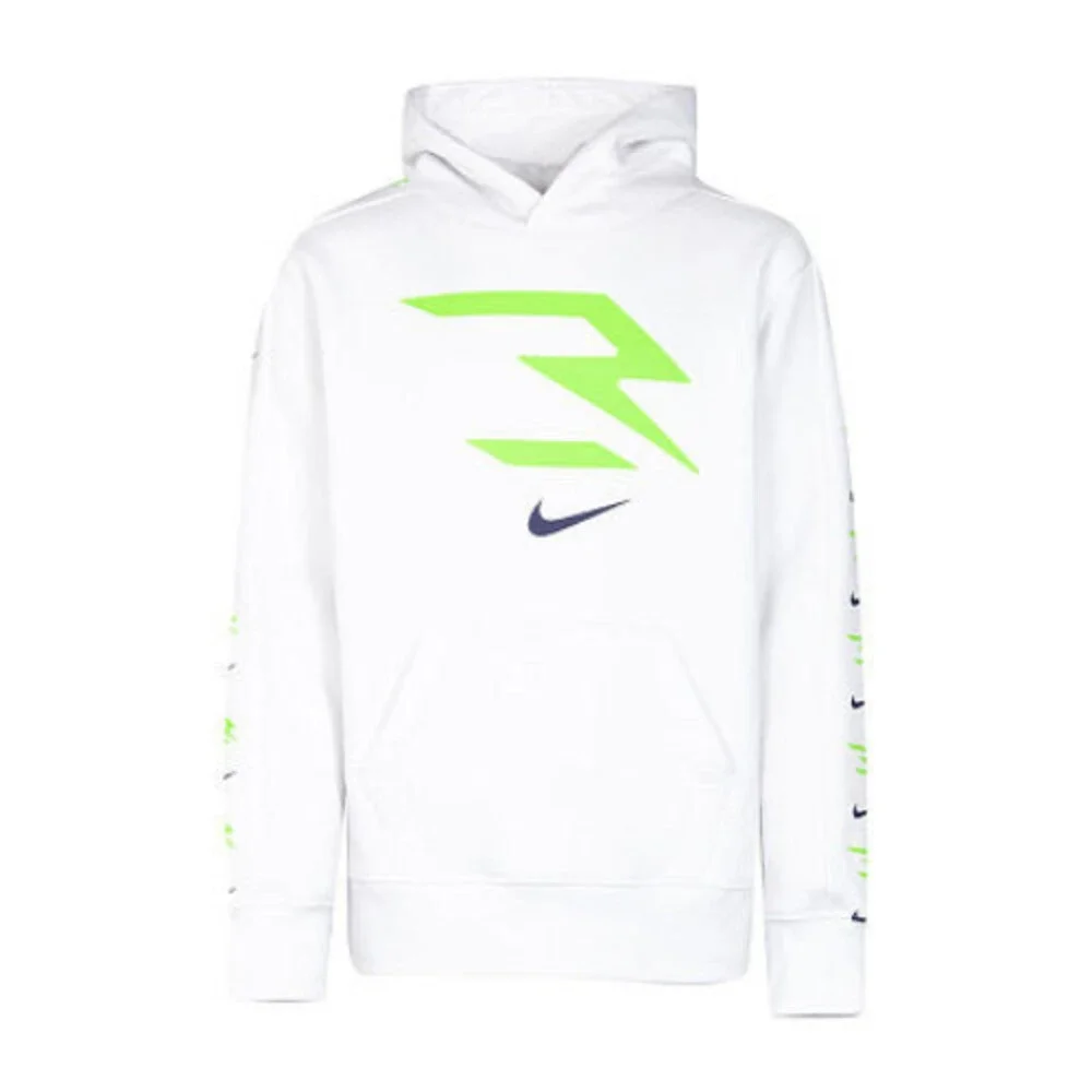 Nike 3BRAND Believe Fleece Hoodie Kids Medium White Long Sleeve Pullover GBO138